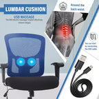 FDW Big and Tall Office Chair with Adjustable Lumbar Support 400lbs Weight Capacity & Seat Massage Function for Adults