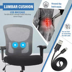 FDW Big and Tall Office Chair with Adjustable Lumbar Support 400lbs Weight Capacity & Seat Massage Function for Adults