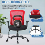 FDW Big and Tall Office Chair with Adjustable Lumbar Support 400lbs Weight Capacity & Seat Massage Function for Adults