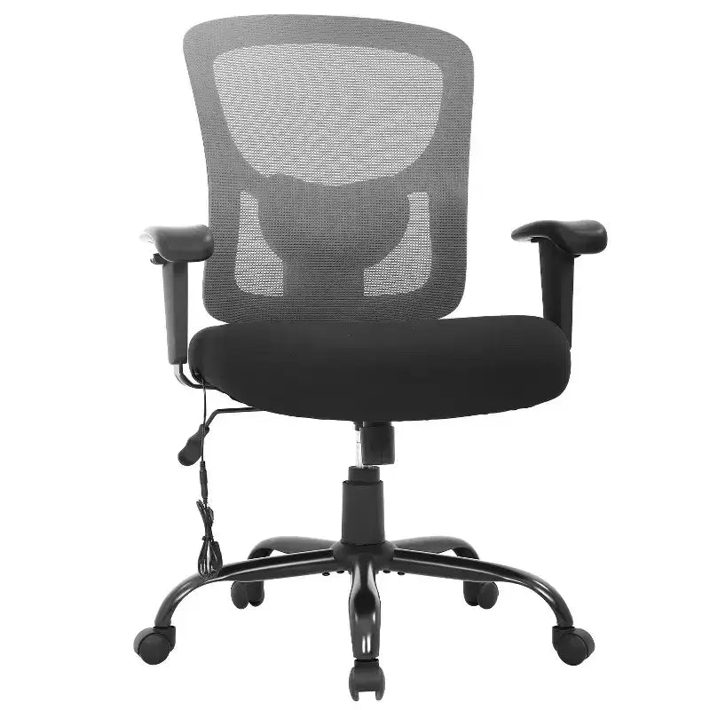 FDW Big and Tall Office Chair with Adjustable Lumbar Support 400lbs Weight Capacity & Seat Massage Function for Adults