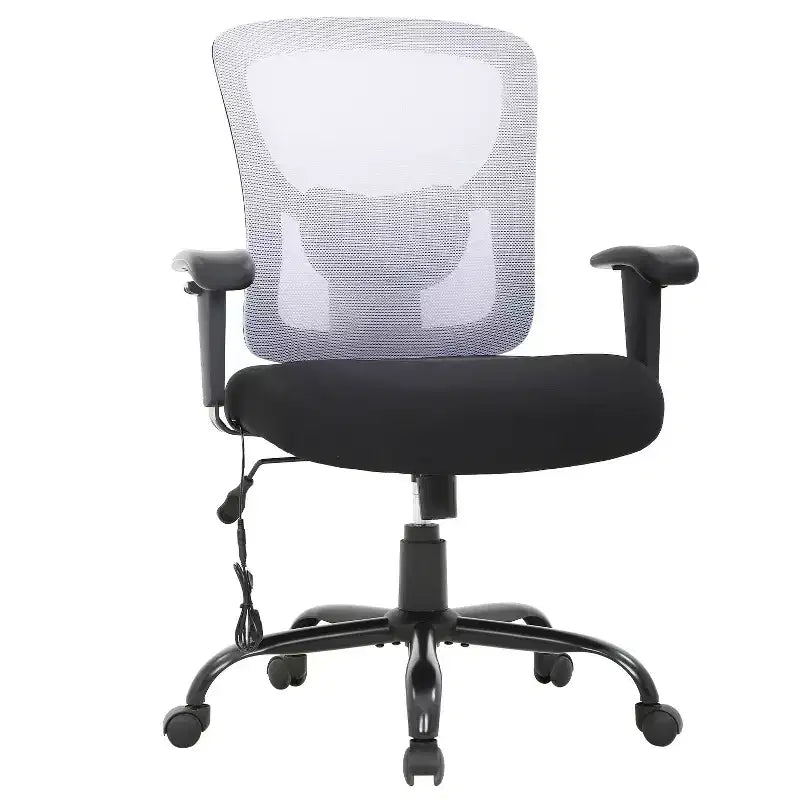 FDW Big and Tall Office Chair with Adjustable Lumbar Support 400lbs Weight Capacity & Seat Massage Function for Adults