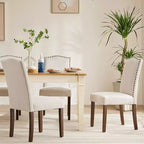 JIONJOY Set di 4 Sedie da Pranzo Imbottite in Lino