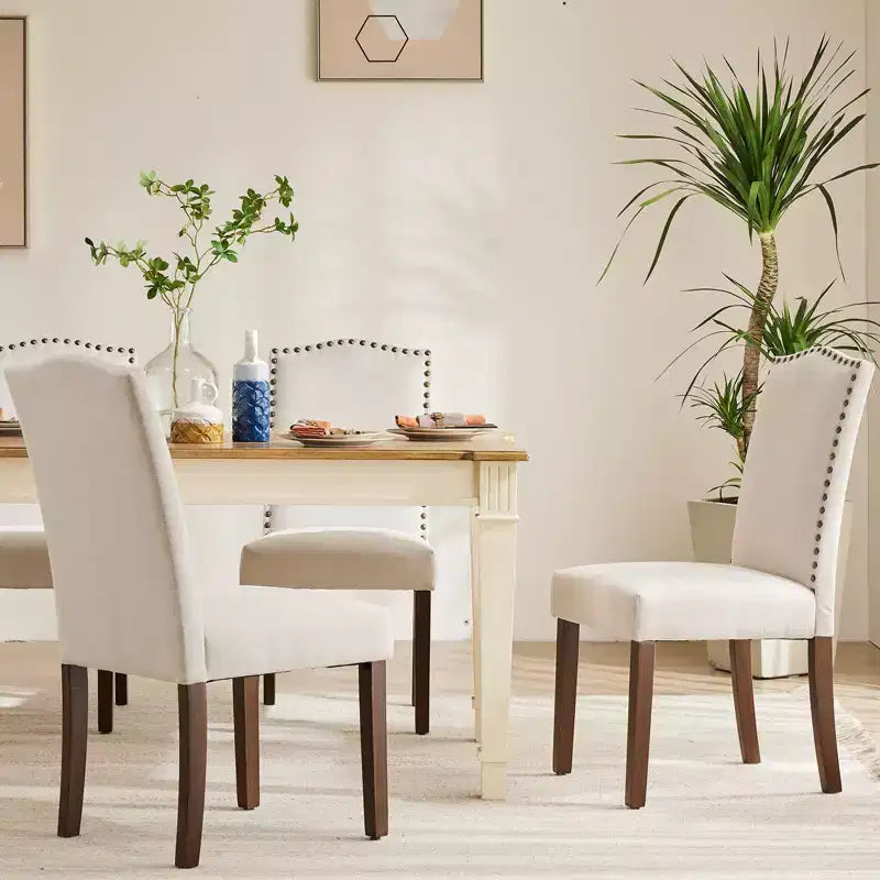 JIONJOY Set di 4 Sedie da Pranzo Imbottite in Lino