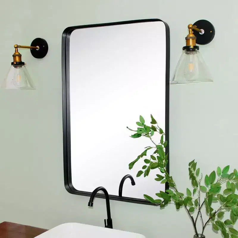 TEHOME Arthers Rectangular Stainless Steel Framed Pivoting Wall Mounted Bathroom Vanity Mirror