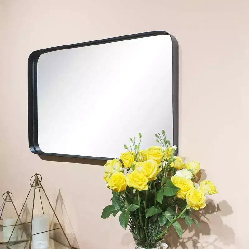 TEHOME Arthers Rectangular Stainless Steel Framed Pivoting Wall Mounted Bathroom Vanity Mirror