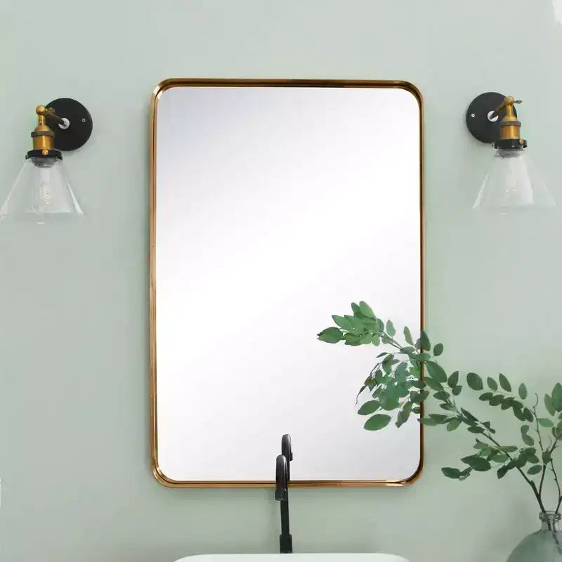 TEHOME Arthers Rectangular Stainless Steel Framed Pivoting Wall Mounted Bathroom Vanity Mirror