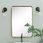 TEHOME Arthers Rectangular Stainless Steel Framed Pivoting Wall Mounted Bathroom Vanity Mirror