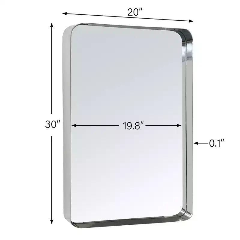 TEHOME Arthers Rectangular Stainless Steel Framed Pivoting Wall Mounted Bathroom Vanity Mirror