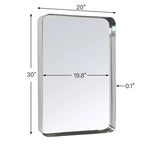 TEHOME Arthers Rectangular Stainless Steel Framed Pivoting Wall Mounted Bathroom Vanity Mirror