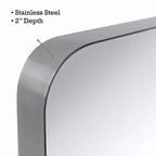 TEHOME Arthers Rectangular Stainless Steel Framed Pivoting Wall Mounted Bathroom Vanity Mirror