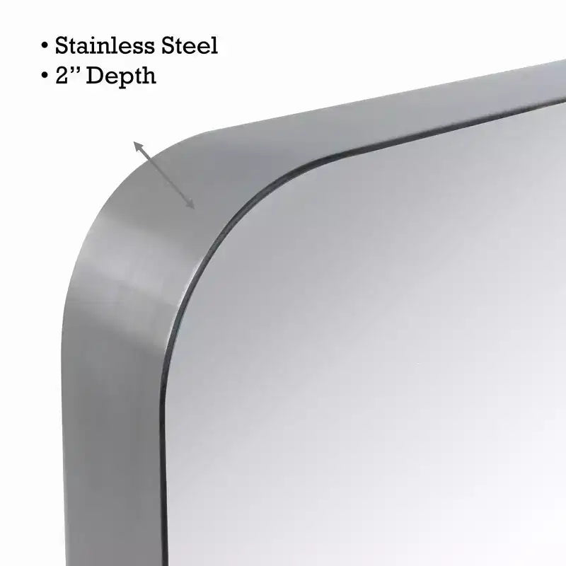 TEHOME Arthers Rectangular Stainless Steel Framed Pivoting Wall Mounted Bathroom Vanity Mirror