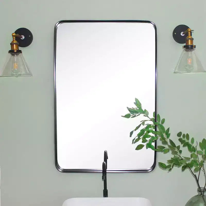TEHOME Arthers Rectangular Stainless Steel Framed Pivoting Wall Mounted Bathroom Vanity Mirror