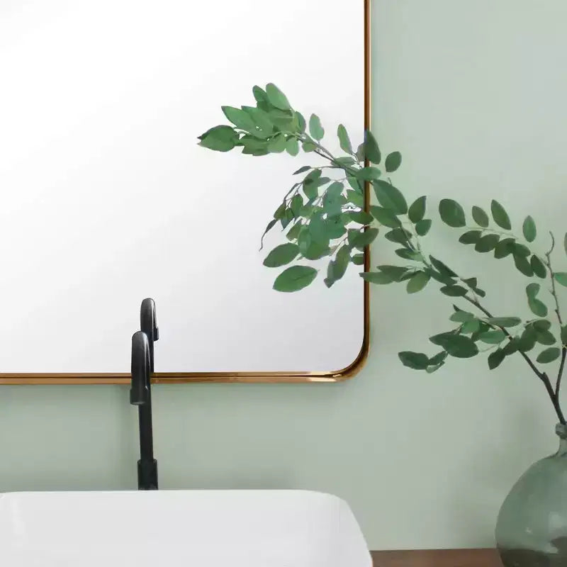 TEHOME Arthers Rectangular Stainless Steel Framed Pivoting Wall Mounted Bathroom Vanity Mirror