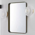 TEHOME Arthers Rectangular Stainless Steel Framed Pivoting Wall Mounted Bathroom Vanity Mirror