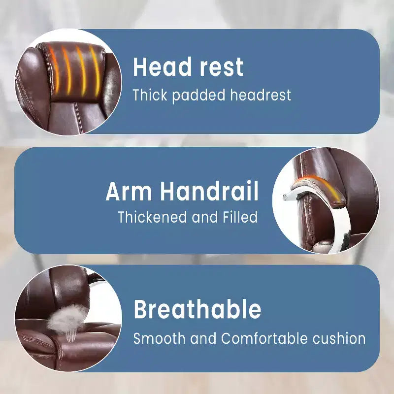 FDW Premium Office Chair Computer Chair with High Back Lumbar Support and PU Leather Upholstery