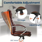 FDW Premium Office Chair Computer Chair with High Back Lumbar Support and PU Leather Upholstery