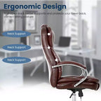 FDW Premium Office Chair Computer Chair with High Back Lumbar Support and PU Leather Upholstery