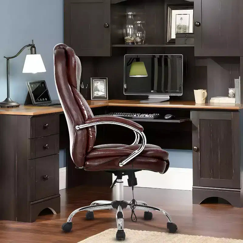 FDW Premium Office Chair Computer Chair with High Back Lumbar Support and PU Leather Upholstery