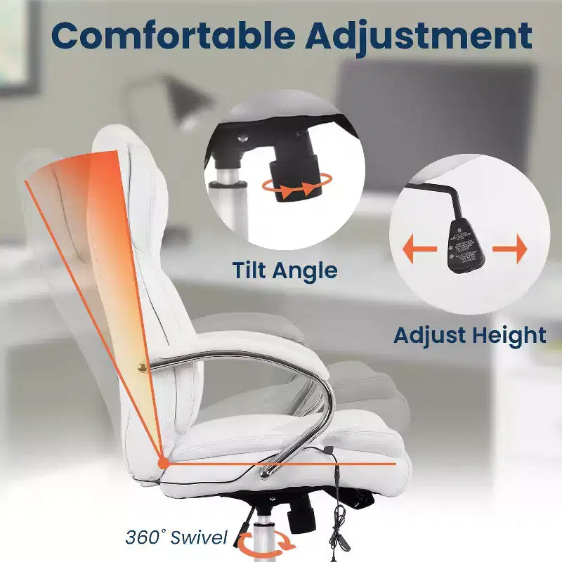 FDW Premium Office Chair Computer Chair with High Back Lumbar Support and PU Leather Upholstery