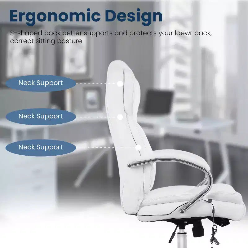 FDW Premium Office Chair Computer Chair with High Back Lumbar Support and PU Leather Upholstery