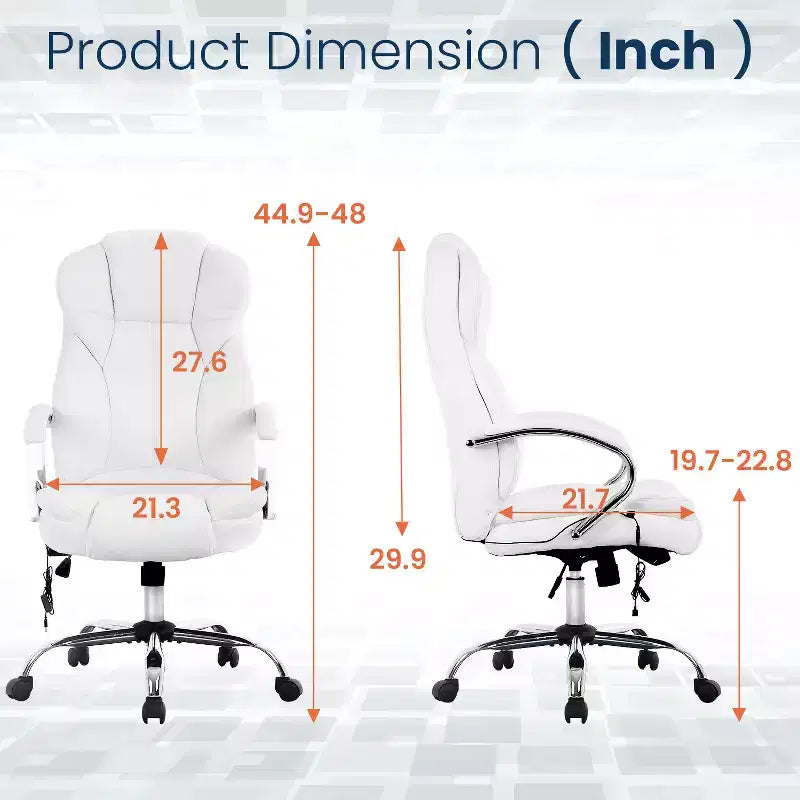 FDW Premium Office Chair Computer Chair with High Back Lumbar Support and PU Leather Upholstery