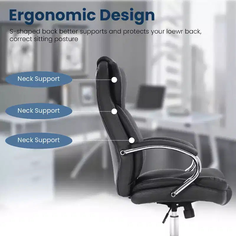 FDW Premium Office Chair Computer Chair with High Back Lumbar Support and PU Leather Upholstery