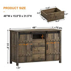 Mobile credenza da cucina Hausource con 3 cassetti e anta scorrevole a fienile