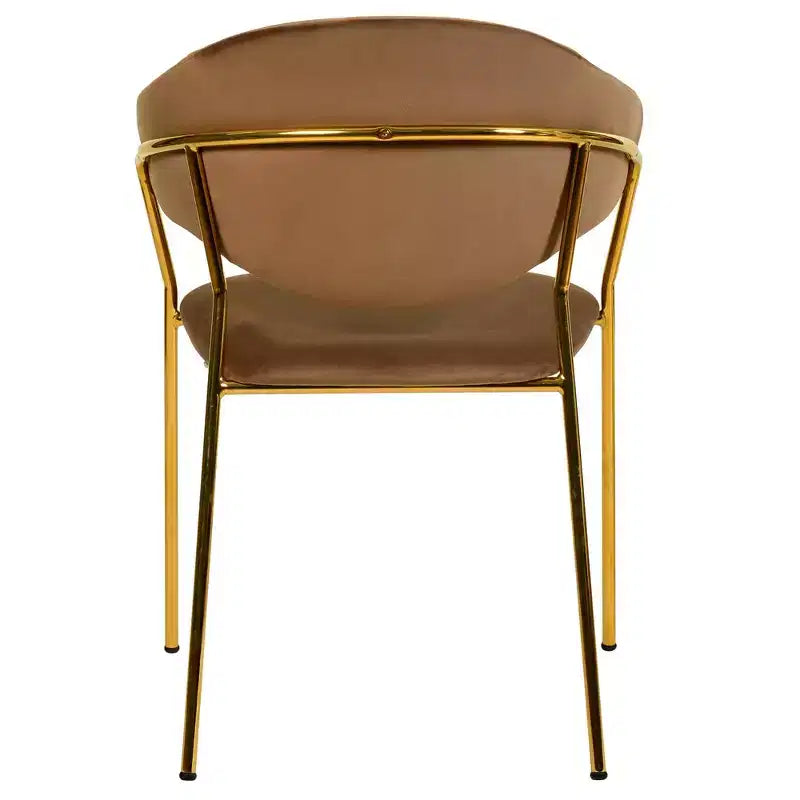 Sedia da pranzo LeisureMod imbottita in pelle e velluto, sedile e schienale ergonomici imbottiti, base resistente in acciaio inossidabile Poltrona di design Serie Bella