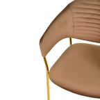 Sedia da pranzo LeisureMod imbottita in pelle e velluto, sedile e schienale ergonomici imbottiti, base resistente in acciaio inossidabile Poltrona di design Serie Bella