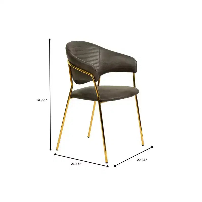 Sedia da pranzo LeisureMod imbottita in pelle e velluto, sedile e schienale ergonomici imbottiti, base resistente in acciaio inossidabile Poltrona di design Serie Bella