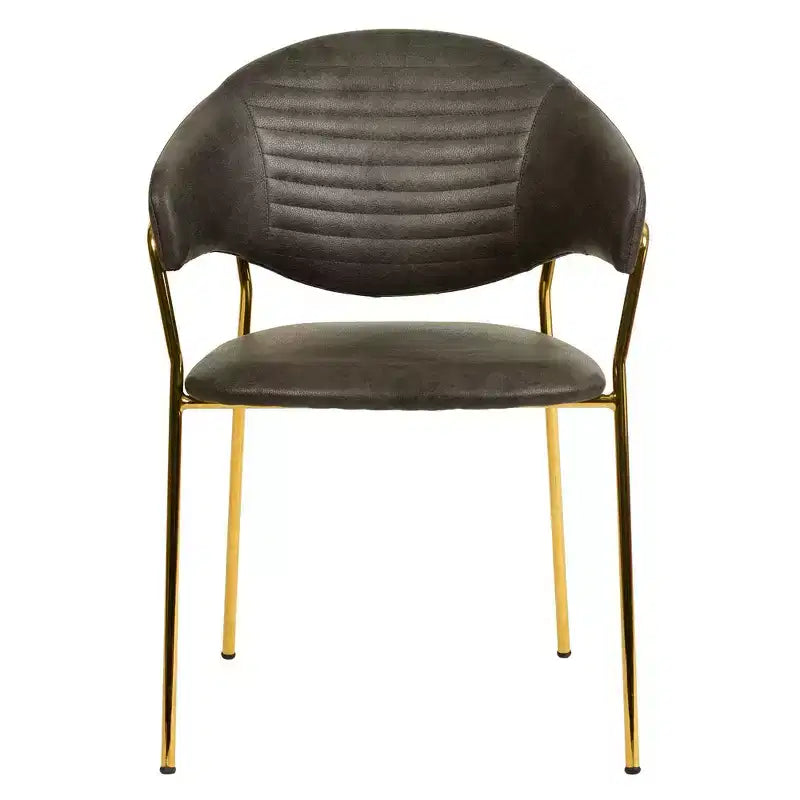 Sedia da pranzo LeisureMod imbottita in pelle e velluto, sedile e schienale ergonomici imbottiti, base resistente in acciaio inossidabile Poltrona di design Serie Bella