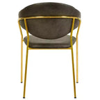 Sedia da pranzo LeisureMod imbottita in pelle e velluto, sedile e schienale ergonomici imbottiti, base resistente in acciaio inossidabile Poltrona di design Serie Bella
