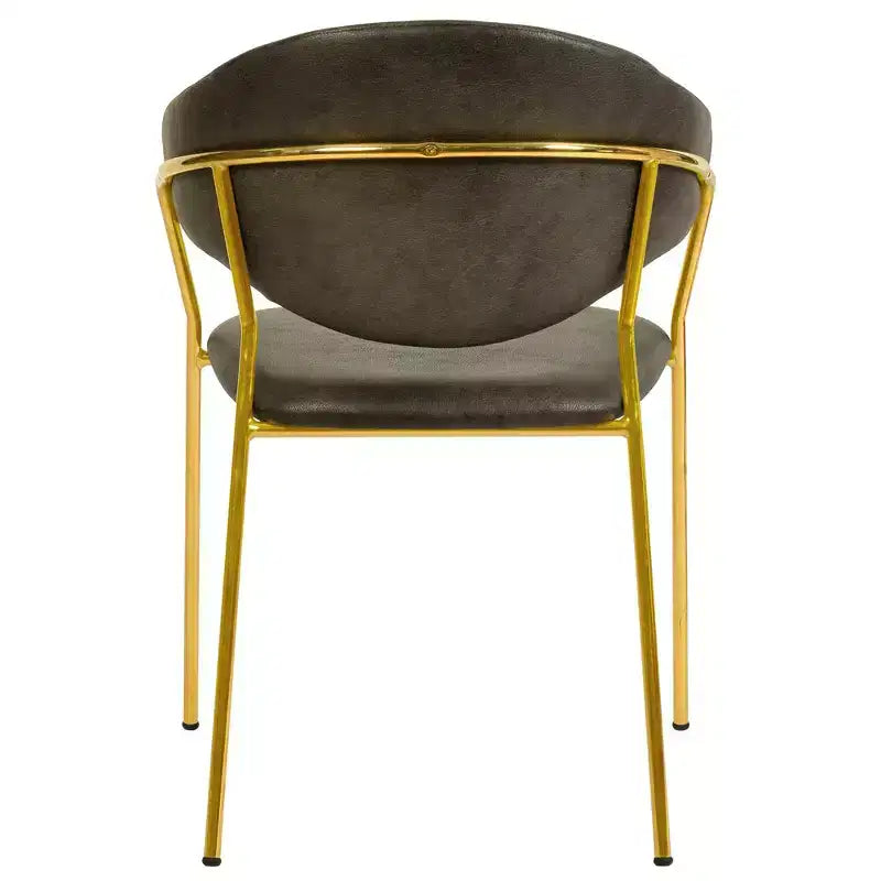 Sedia da pranzo LeisureMod imbottita in pelle e velluto, sedile e schienale ergonomici imbottiti, base resistente in acciaio inossidabile Poltrona di design Serie Bella