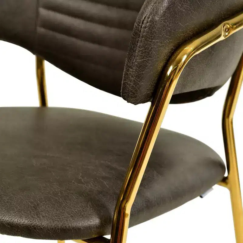 Sedia da pranzo LeisureMod imbottita in pelle e velluto, sedile e schienale ergonomici imbottiti, base resistente in acciaio inossidabile Poltrona di design Serie Bella