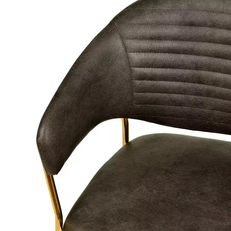 Sedia da pranzo LeisureMod imbottita in pelle e velluto, sedile e schienale ergonomici imbottiti, base resistente in acciaio inossidabile Poltrona di design Serie Bella