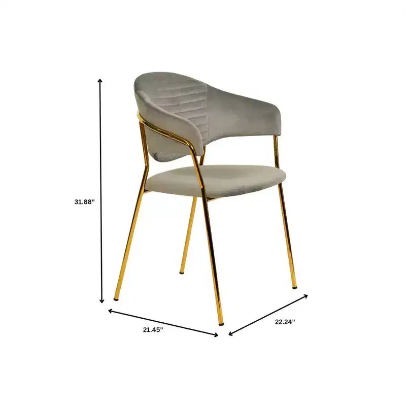 Sedia da pranzo LeisureMod imbottita in pelle e velluto, sedile e schienale ergonomici imbottiti, base resistente in acciaio inossidabile Poltrona di design Serie Bella