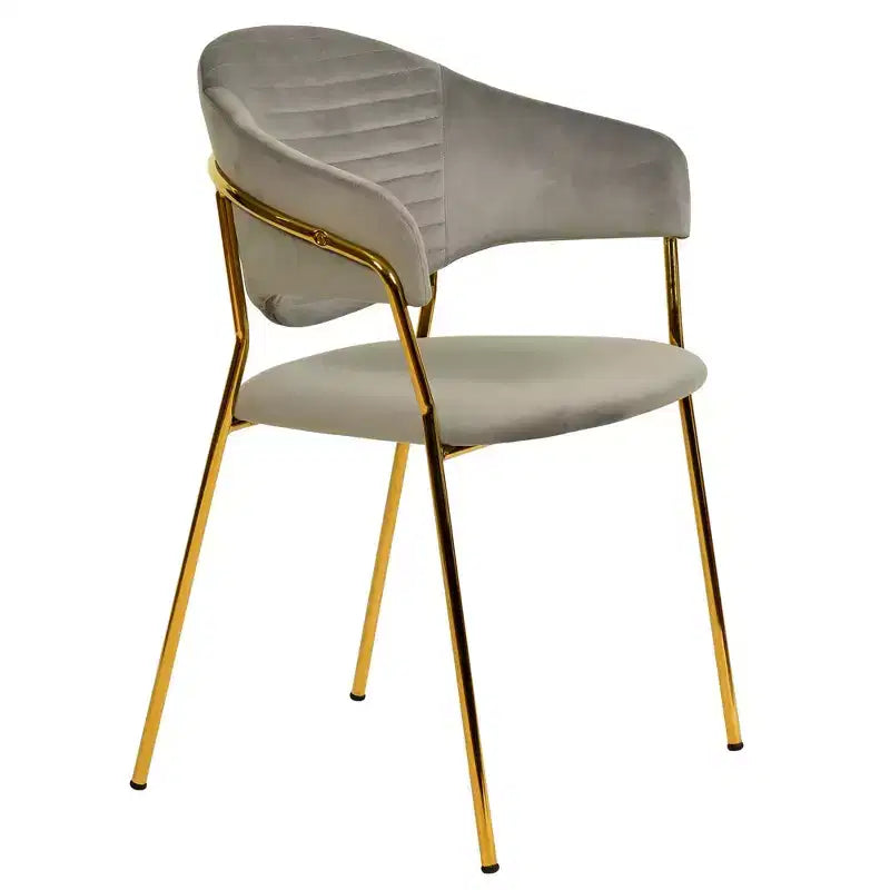 Sedia da pranzo LeisureMod imbottita in pelle e velluto, sedile e schienale ergonomici imbottiti, base resistente in acciaio inossidabile Poltrona di design Serie Bella