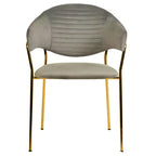 Sedia da pranzo LeisureMod imbottita in pelle e velluto, sedile e schienale ergonomici imbottiti, base resistente in acciaio inossidabile Poltrona di design Serie Bella
