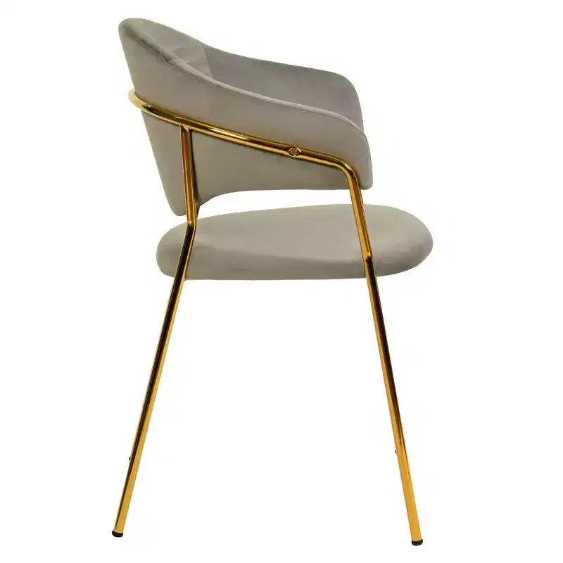Sedia da pranzo LeisureMod imbottita in pelle e velluto, sedile e schienale ergonomici imbottiti, base resistente in acciaio inossidabile Poltrona di design Serie Bella
