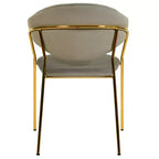 Sedia da pranzo LeisureMod imbottita in pelle e velluto, sedile e schienale ergonomici imbottiti, base resistente in acciaio inossidabile Poltrona di design Serie Bella