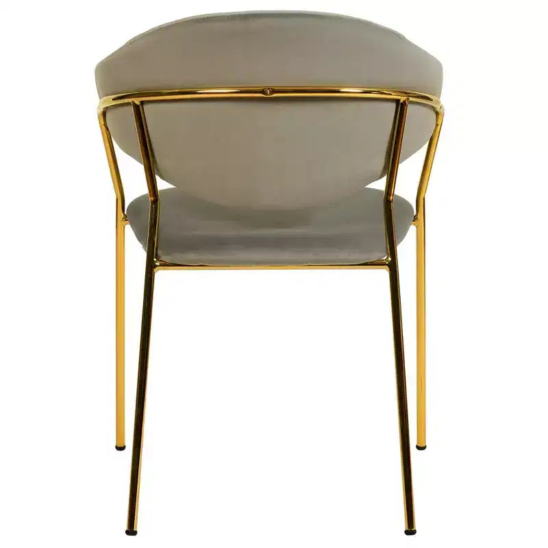 Sedia da pranzo LeisureMod imbottita in pelle e velluto, sedile e schienale ergonomici imbottiti, base resistente in acciaio inossidabile Poltrona di design Serie Bella