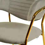 Sedia da pranzo LeisureMod imbottita in pelle e velluto, sedile e schienale ergonomici imbottiti, base resistente in acciaio inossidabile Poltrona di design Serie Bella