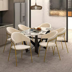Sedia da pranzo LeisureMod imbottita in pelle e velluto, sedile e schienale ergonomici imbottiti, base resistente in acciaio inossidabile Poltrona di design Serie Bella