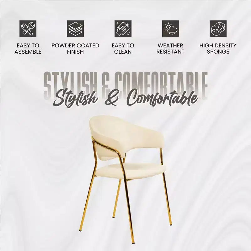 Sedia da pranzo LeisureMod imbottita in pelle e velluto, sedile e schienale ergonomici imbottiti, base resistente in acciaio inossidabile Poltrona di design Serie Bella