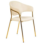 Sedia da pranzo LeisureMod imbottita in pelle e velluto, sedile e schienale ergonomici imbottiti, base resistente in acciaio inossidabile Poltrona di design Serie Bella