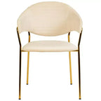 Sedia da pranzo LeisureMod imbottita in pelle e velluto, sedile e schienale ergonomici imbottiti, base resistente in acciaio inossidabile Poltrona di design Serie Bella