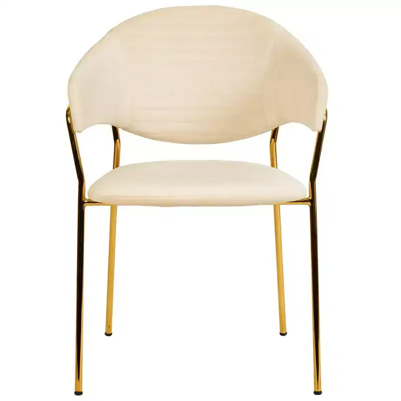 Sedia da pranzo LeisureMod imbottita in pelle e velluto, sedile e schienale ergonomici imbottiti, base resistente in acciaio inossidabile Poltrona di design Serie Bella