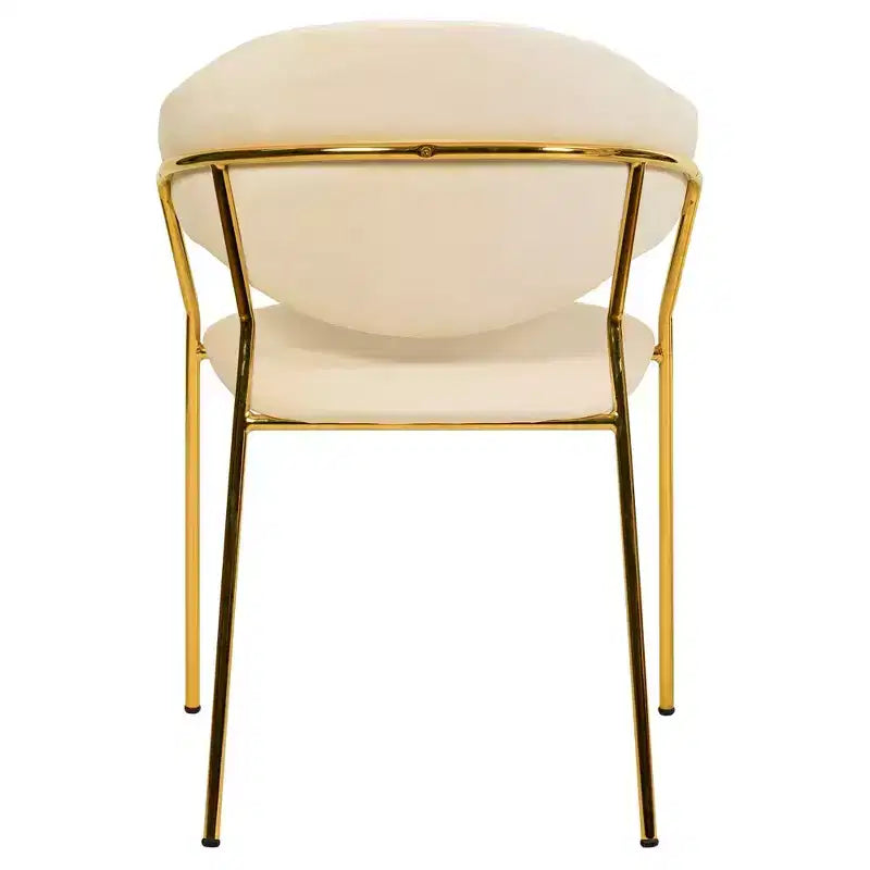 Sedia da pranzo LeisureMod imbottita in pelle e velluto, sedile e schienale ergonomici imbottiti, base resistente in acciaio inossidabile Poltrona di design Serie Bella