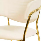 Sedia da pranzo LeisureMod imbottita in pelle e velluto, sedile e schienale ergonomici imbottiti, base resistente in acciaio inossidabile Poltrona di design Serie Bella