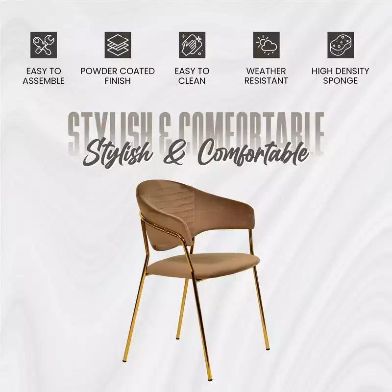 Sedia da pranzo LeisureMod imbottita in pelle e velluto, sedile e schienale ergonomici imbottiti, base resistente in acciaio inossidabile Poltrona di design Serie Bella